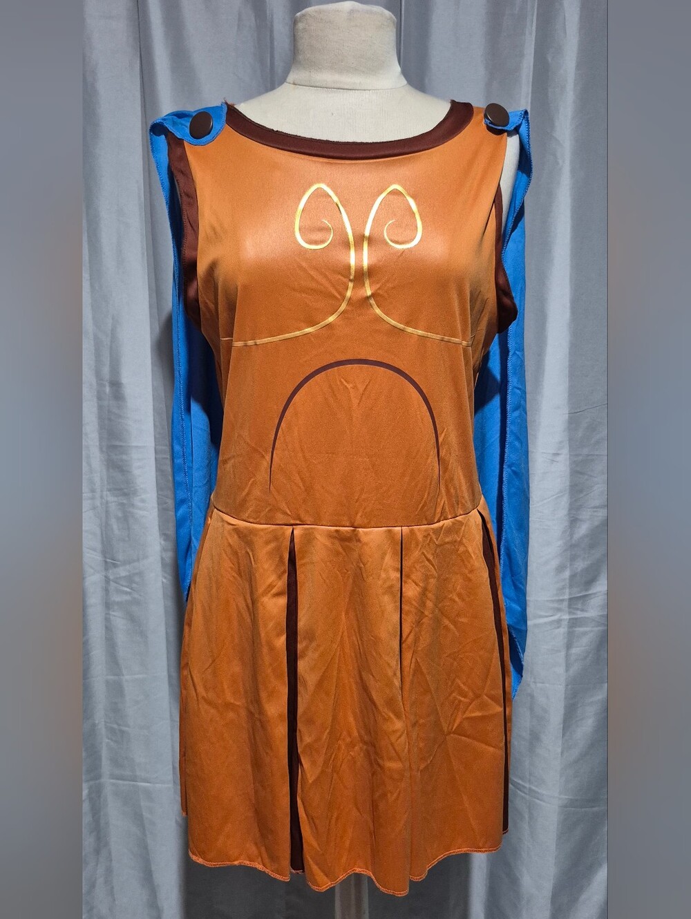 Disney Orange Dress with Blue Cape Accents